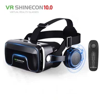 Хит! Google Cardboard VR shinecon Pro версия VR Виртуальная реальность 3D очки+ умный Bluetooth беспроводной пульт дистанционного управления геймпад