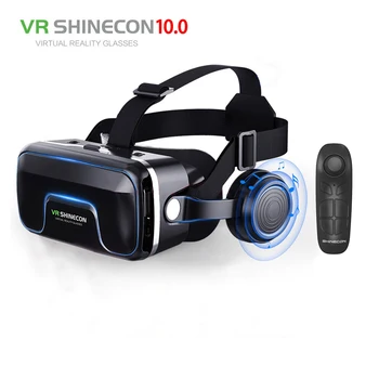 Hot!2019 Google Cardboard VR shinecon Pro Version VR Virtual Reality 3D Glasses +Smart Bluetooth Wireless Remote Control Gamepad