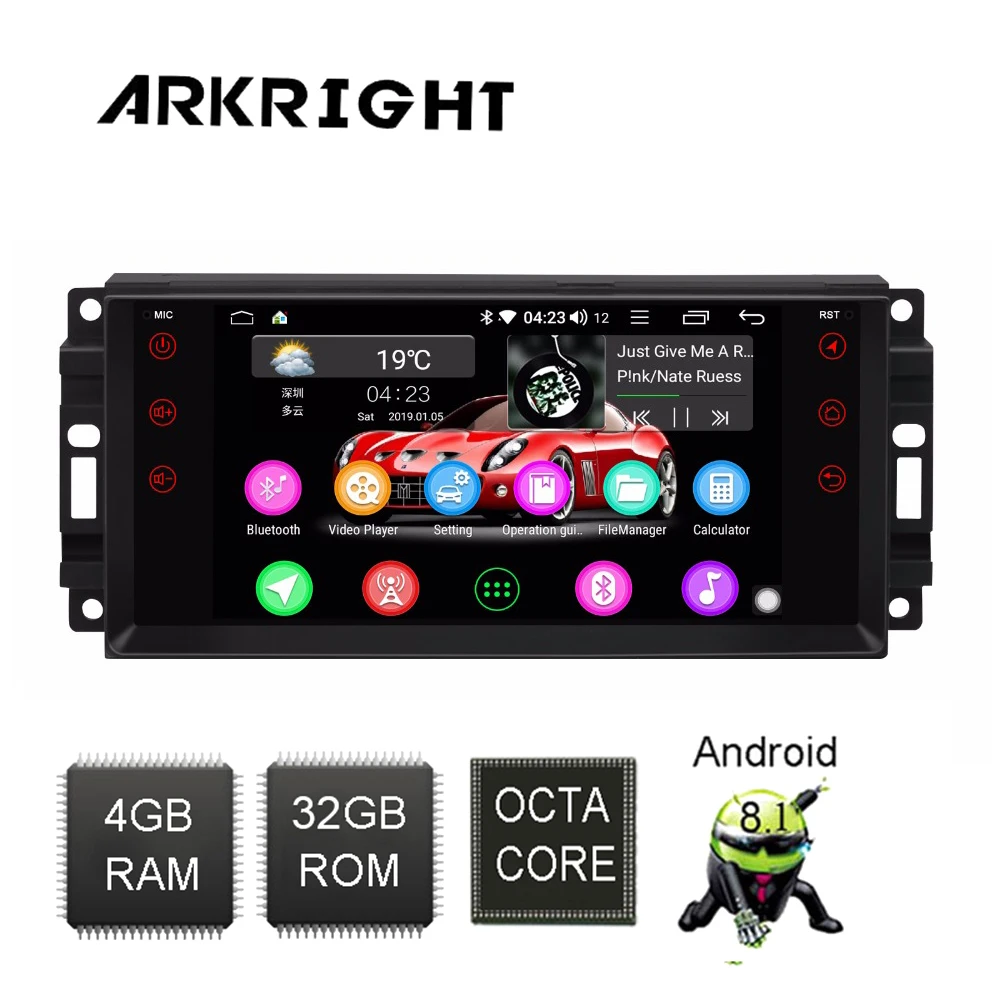 Sale ARKRIGHT 8" Android Car Radio for Jeep Grand Cherokee/compass/Commander 4+32gb Car Player GPS/autoradio/car DVD player/ with DSP 3