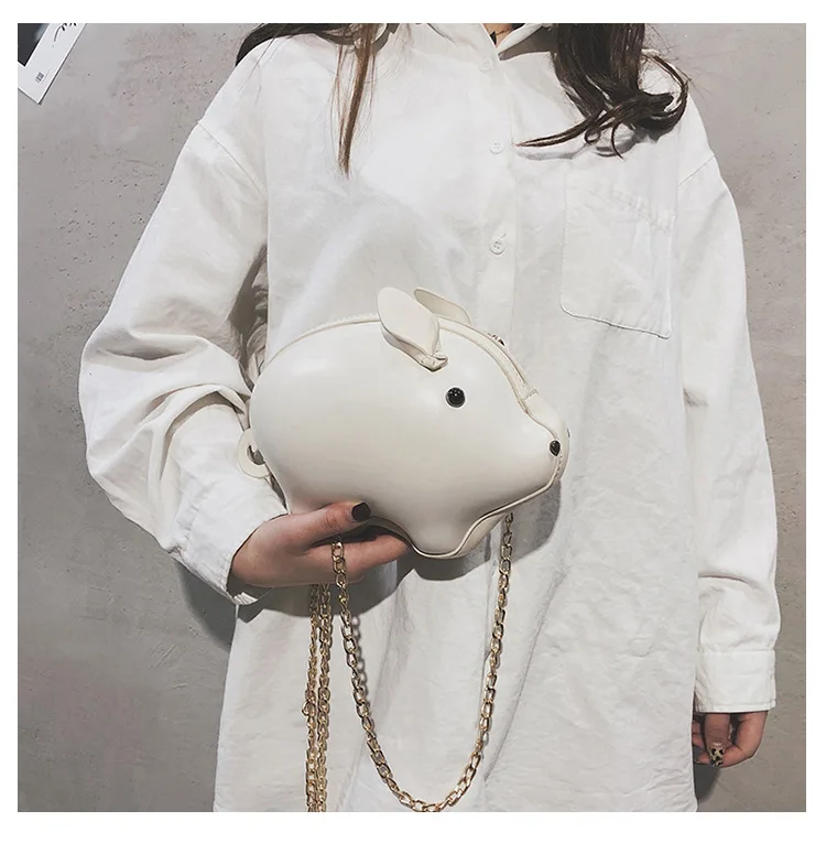 mensageiro engraçado bonito porco crossbody saco da