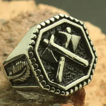 

316L Stainless Steel Newest Axe Cool Feather Ring