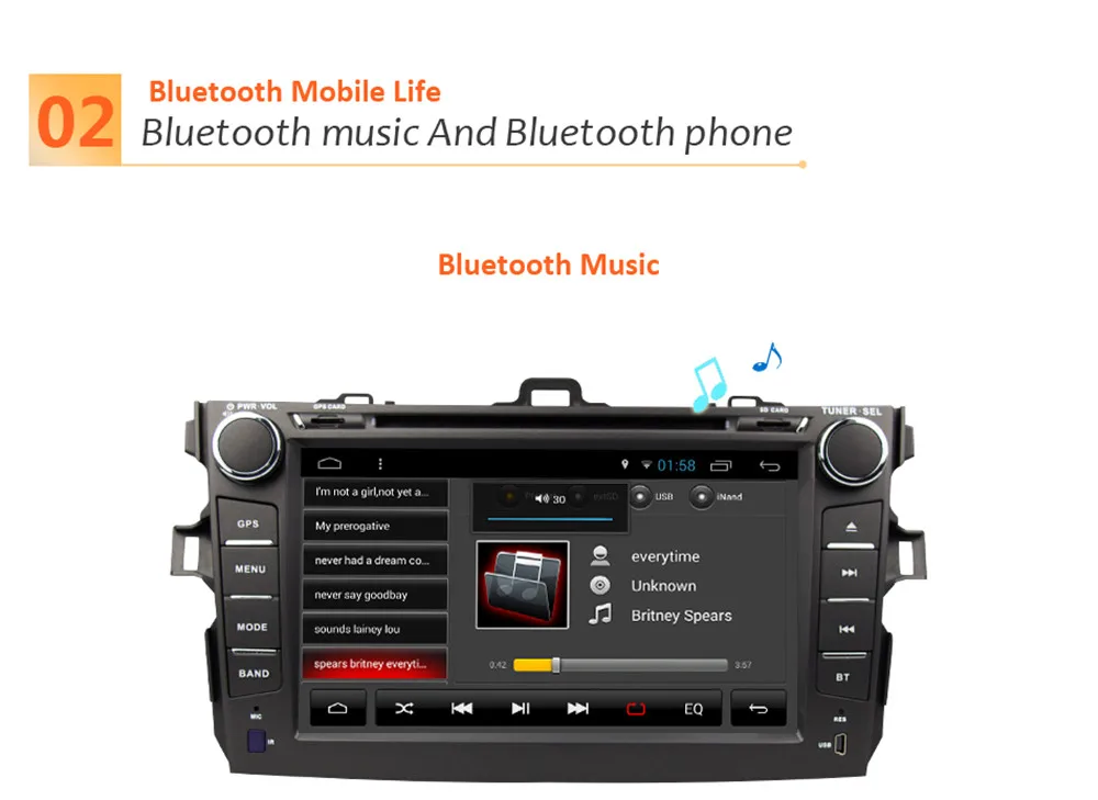 Top Android 9.1 2 Din Car DVD Player for Toyota Corolla 8 inch Octa Core Car Radio Stereo PC GPS Navigation Wifi RDS USB SWC TPMS 4G 2