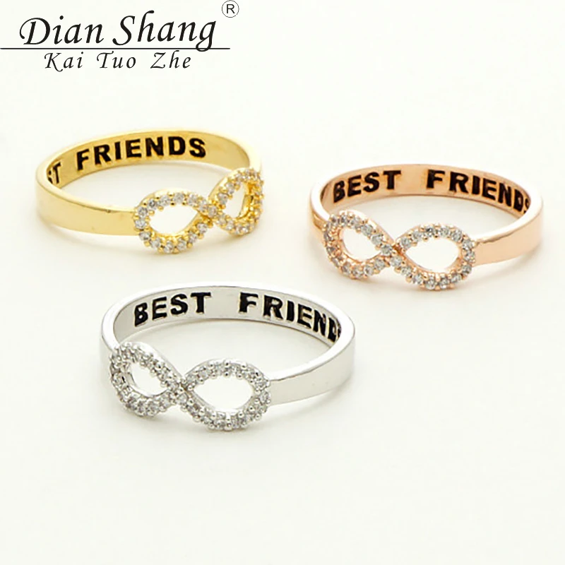 10 Unids Bague Mejor Amigo Amistad Alianzas Ilimitado Anillos Para Las Mujeres de Acero Inoxidable Bijoux Anillos de Sello|rings for women|ring forring ring -