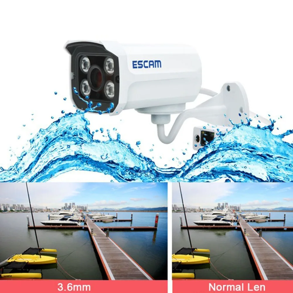 

ESCAM 720P HD Home Security IP Camera Fixed Lens Infrared monitoring Waterproof Network Surveillance Camera Support Night Vision