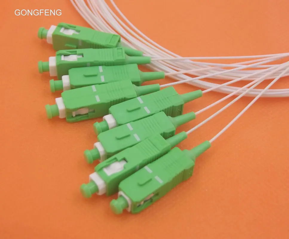 

10pcs NEW Steel Tube 1x8 Differential Mini Blockless SC/APC Connector 1*8 Fiber Optic PLC Splitter Wire harness Free shipping