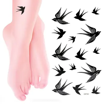 

10pcs Swallow Bird Removable Waterproof Temporary Tattoo Sticker Body Tattooing Art