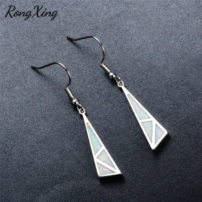 Женские серьги подвески с голубым/белым огненным опалом|dangling earrings for women|long dangle
