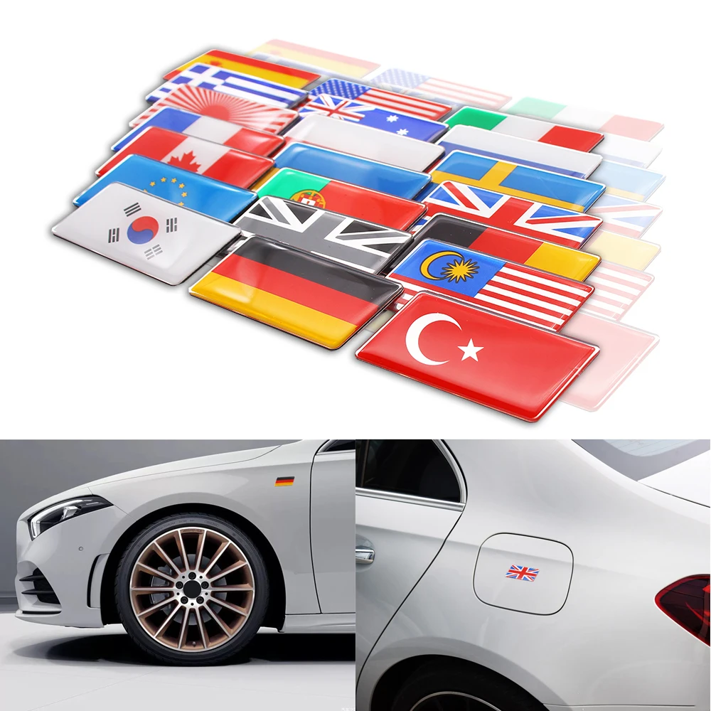 

Aluminum alloy epoxy Germany England Australia France Russia Spain Sweden Canada Flag Grille Badge Sticker National Emblem Decal