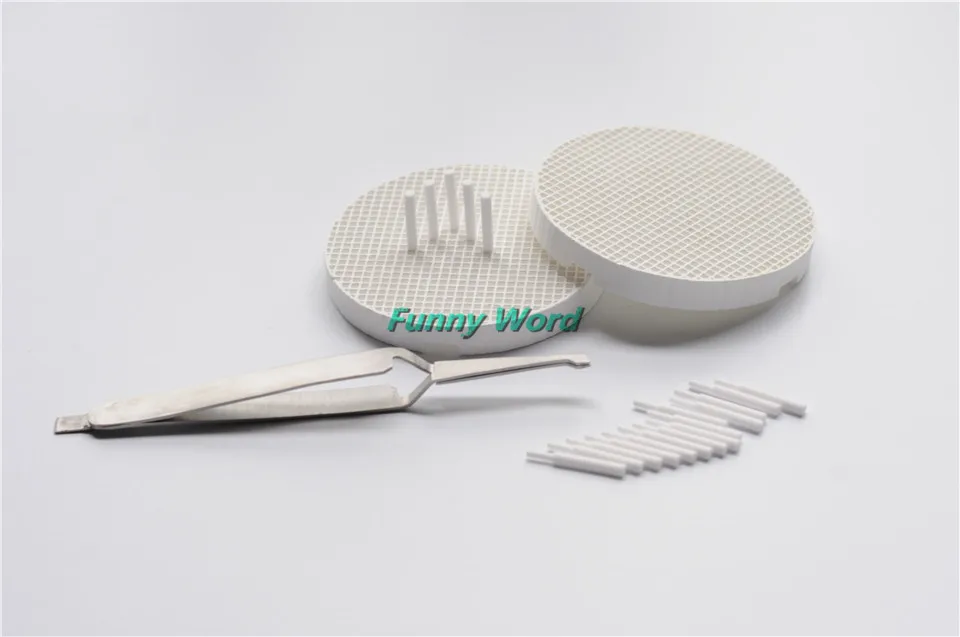 

2pc Porcelain Honeycomb Firing Trays With 20 Zirconia+1 pcs Instruments Tweezers High Quality