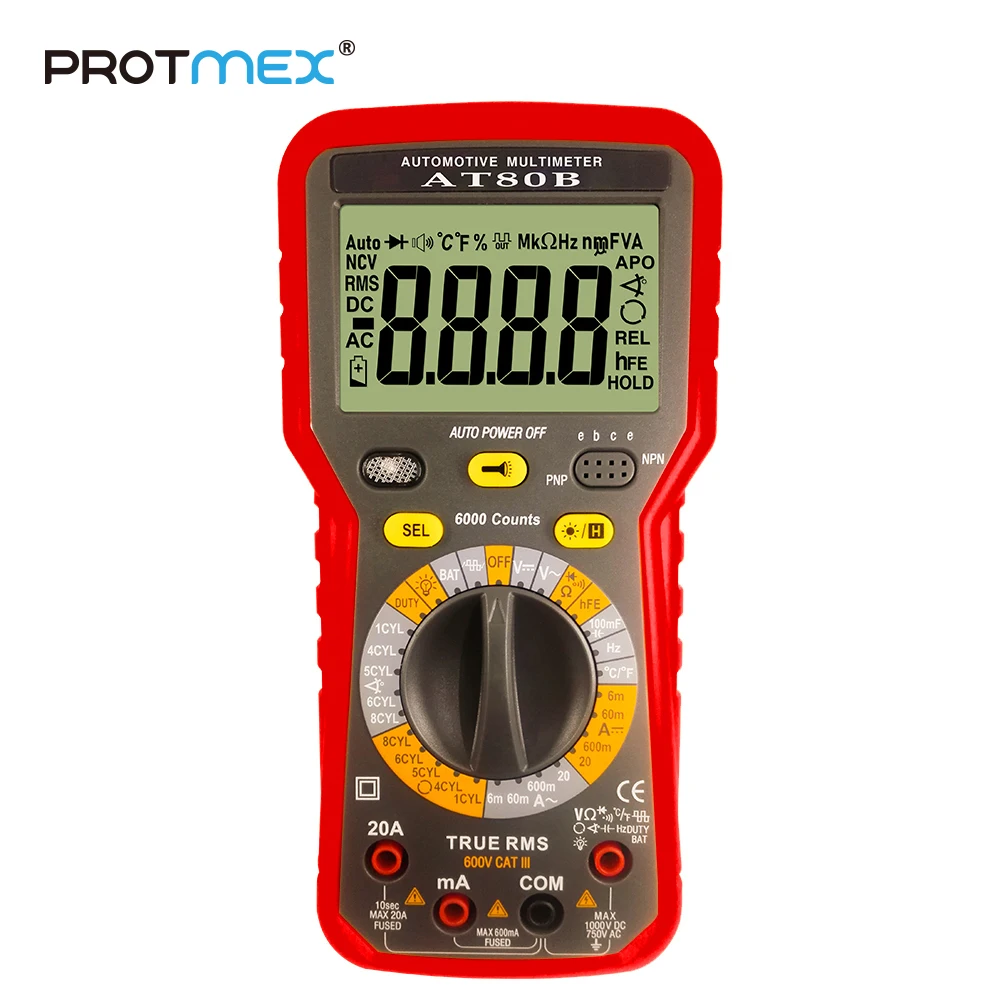 

PROTMEX 6000 counts Display TRMS Autoranging Automotive Car Motor Multimeter Frequency Capacitance