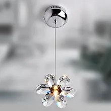 Светильник lustraire De Cristal, светодиодный, современный, Хрустальный, подвесной светильник, лампа в хрустальной цветочной форме(G4, основание лампы), Подвесная лампа