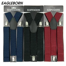 Подтяжки мужские подтяжки для женщин джинсы брюки с клипсами на подтяжках Эластичные подтяжки черные белые аксессуары для одежды