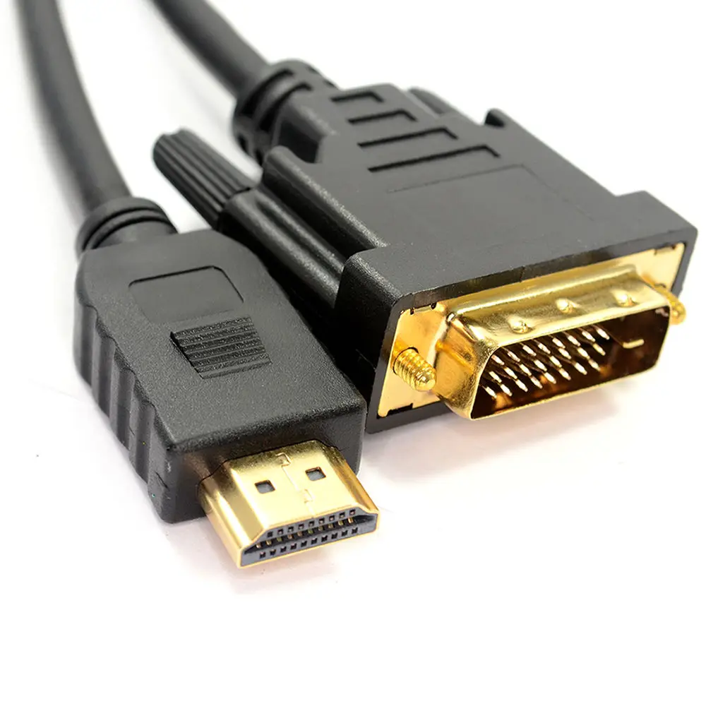 2 м DVI к HDMI цифровой кабель/Ведущий ПК ЖК-дисплей HD ТВ 6ft золото