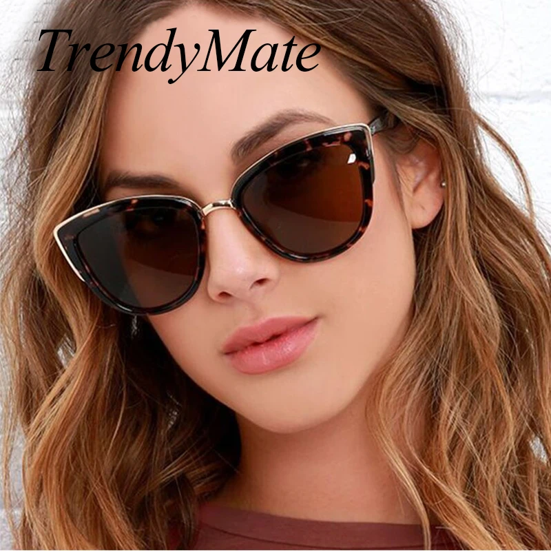 

Hot Fashion Cat Eye Sunglasses Women Retro Half Metal Frame Glasses Brand Design Vintage Sun Glasses Female Rivet Shades 608M