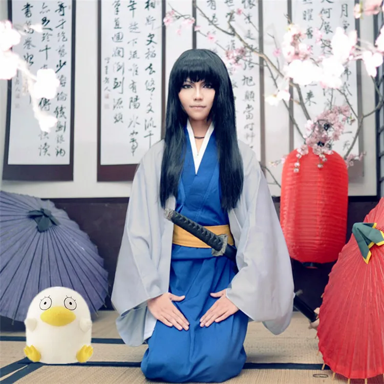 

Halloween GINTAMA Katsura Kotarou Costumes Men's and women's stage costumes Kimono Bathrobe combat gear cloak and trousers