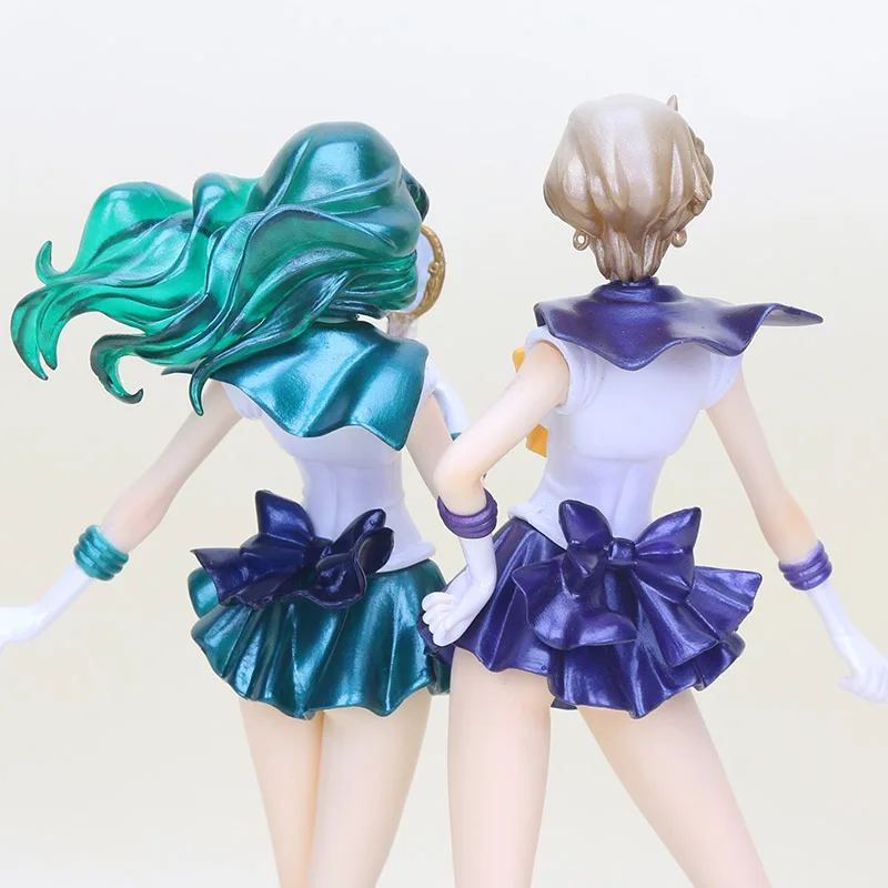 20 см Сейлор Мун фигурки Tenoh Haruka Uranus Kaiou Michiru Нептун ПВХ Фигурки Модель игрушки|model