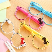 Высокое качество, 20 шт./партия, очки с мультяшным котом и бантом, шариковые ручки, милая Шариковая ручка, канцелярские принадлежности, ручка для вывески, материал Escolar