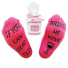 Если вы можете прочесть это приносить мне вино Смешные буквы зимние толстые теплые носки для женщин