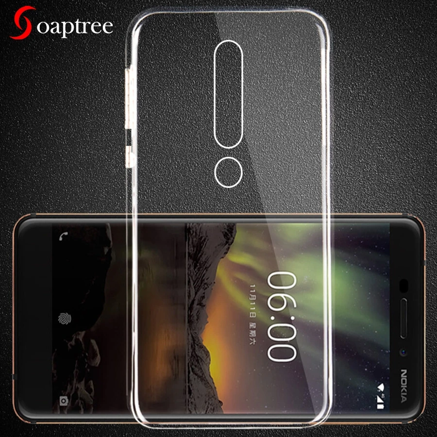 Soaptree мягкий чехол для Nokia 6,1 6 2018 5,5 дюймов Чехол Ультра тонкий прозрачный силиконовый Чехлы мангала Coque Fundas