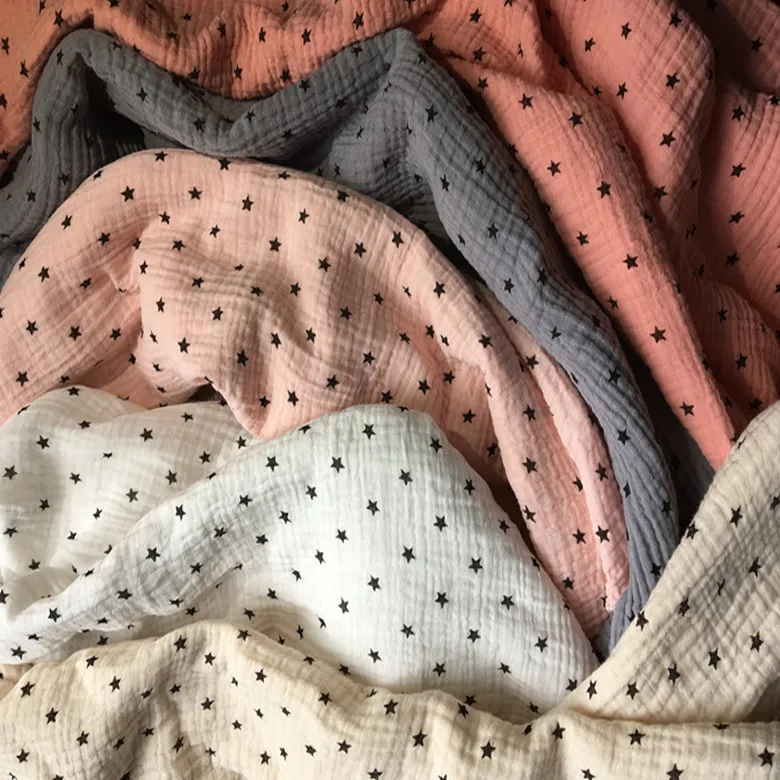 

100% Cotton Pattern Double Gauze Soft Fabric 140 cm 55'' width 125 gsm baby blanket sewing fabric 1 meters sample test CD05A