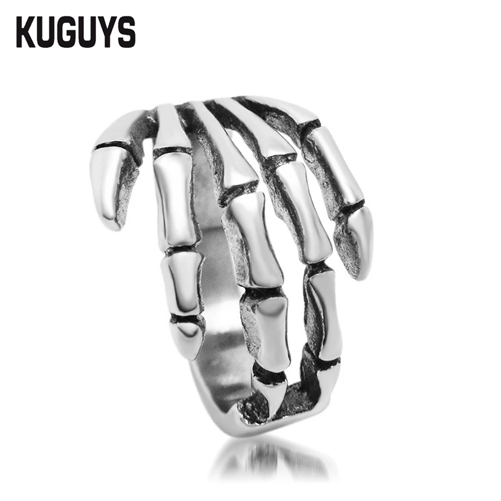 Kuguys Нержавеющая сталь коготь кольцо Для мужчин женщин ghostcrawler Рука Кости Скелет