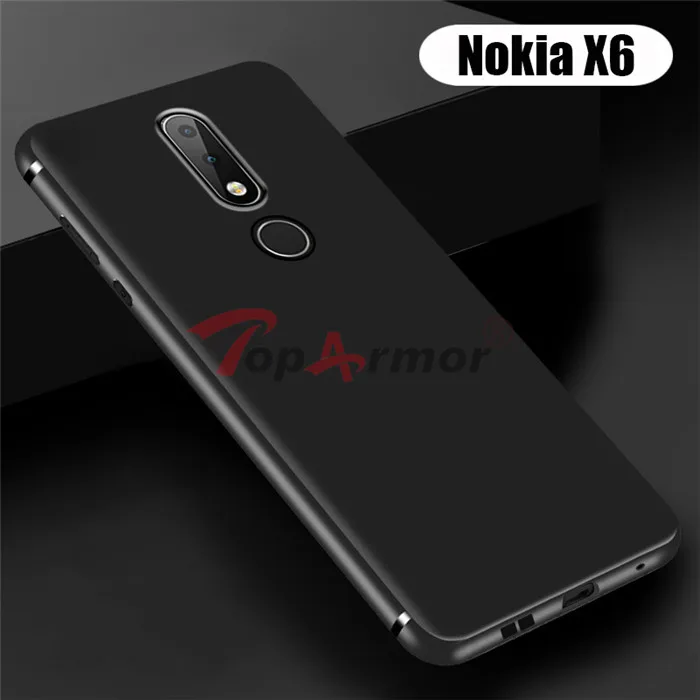 Мягкий чехол для Nokia 5, 6, 7, 7 plus, 8, X 5X6 6,1 5,1 плюс 6 Чехол Ультра Тонкий силиконовый чехол из ТПУ с полное заднее покрытие с защитой от отпечатков пальцев - Цвет: Black