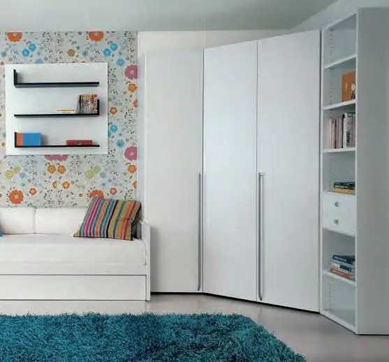 

White wardrobe closet swing door