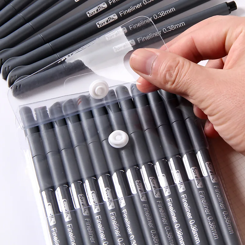 12 цветов 0,4 мм эскиз Микрон ручка Улучшенная ручка для негативного гравирования иглой тонкий лайнер Pigma рисунок Манга Аниме-маркер новые художественные маркеры