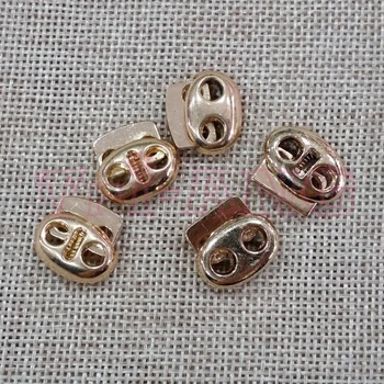 

100pcs/lot, Cute 2-holes Pig Nose Shape Cordlock Spring Stopper Rope Spring Buckle for DIY Bags Garment Accessorries