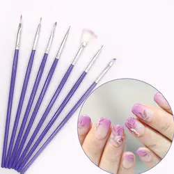 7 шт./компл. Pinceaux Nail Art Кисть акриловые кисти для ногтей Pinsel Nail Art Картина инструмент гель-лак для УФ-лампы кисть Маникюр дизайн