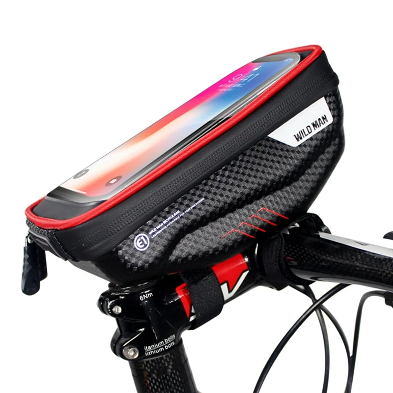 

Bicycle Front Handlebar Bag Waterproof Zipper Touch Screen Rainproof Hard Shell Bike Case for 4.7-6.2 Inch Phone