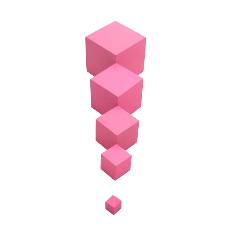 Высокое качество Деревянные Монтессори игрушки для математики розовая башня Твердый деревянный куб 0,7-7 см раннего дошкольного образования подарок на день детей