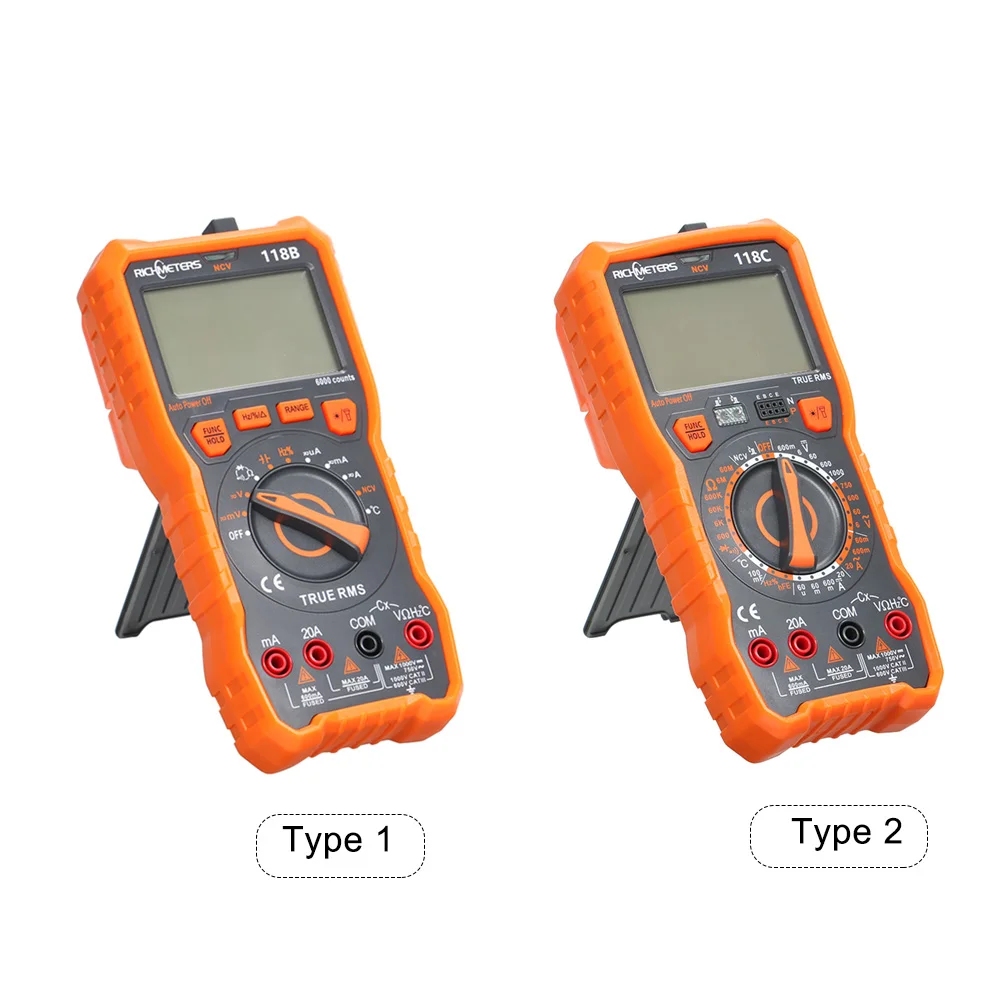 Цифровой мультиметр рихметров 118B/118C 20A True-RMS 100mF емкость магнит AC/DC Напряжение Ток температура