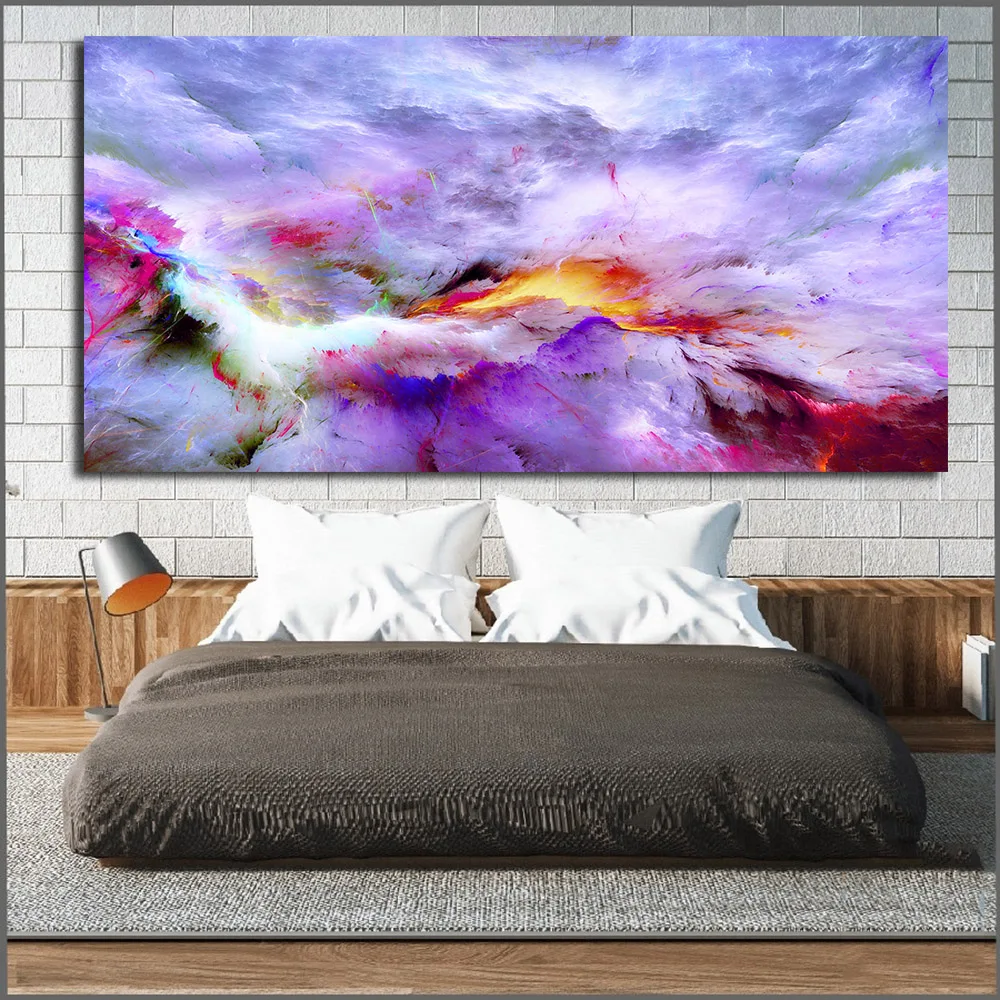 

Printing Oil Painting Abstract Lightning Clouds Wall Art Picture Home Decor Living Room Modern Canvas Print No Frame Paintings