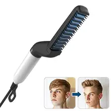 Quick Beard Straightener Comb 2 in 1 Multifunctional Hair Curler Curling Iron Show Cap Tool Electric Hair Styler for Men