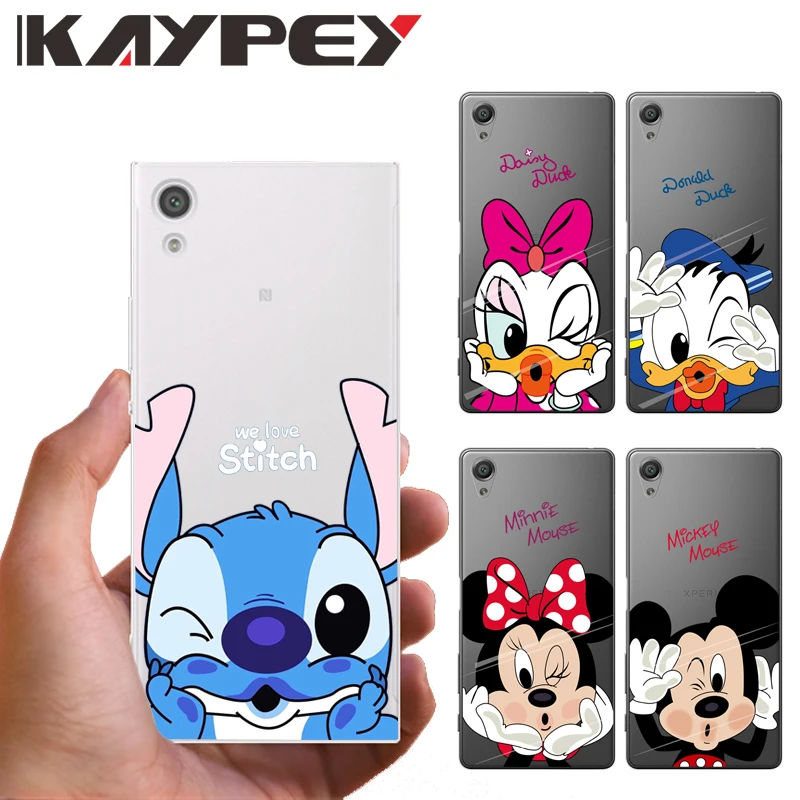 Дональд Дак Мягкая Ясно резиновые ТПУ чехол для SONY Xperia X XA XZ XA1 Микки и Минни Маус