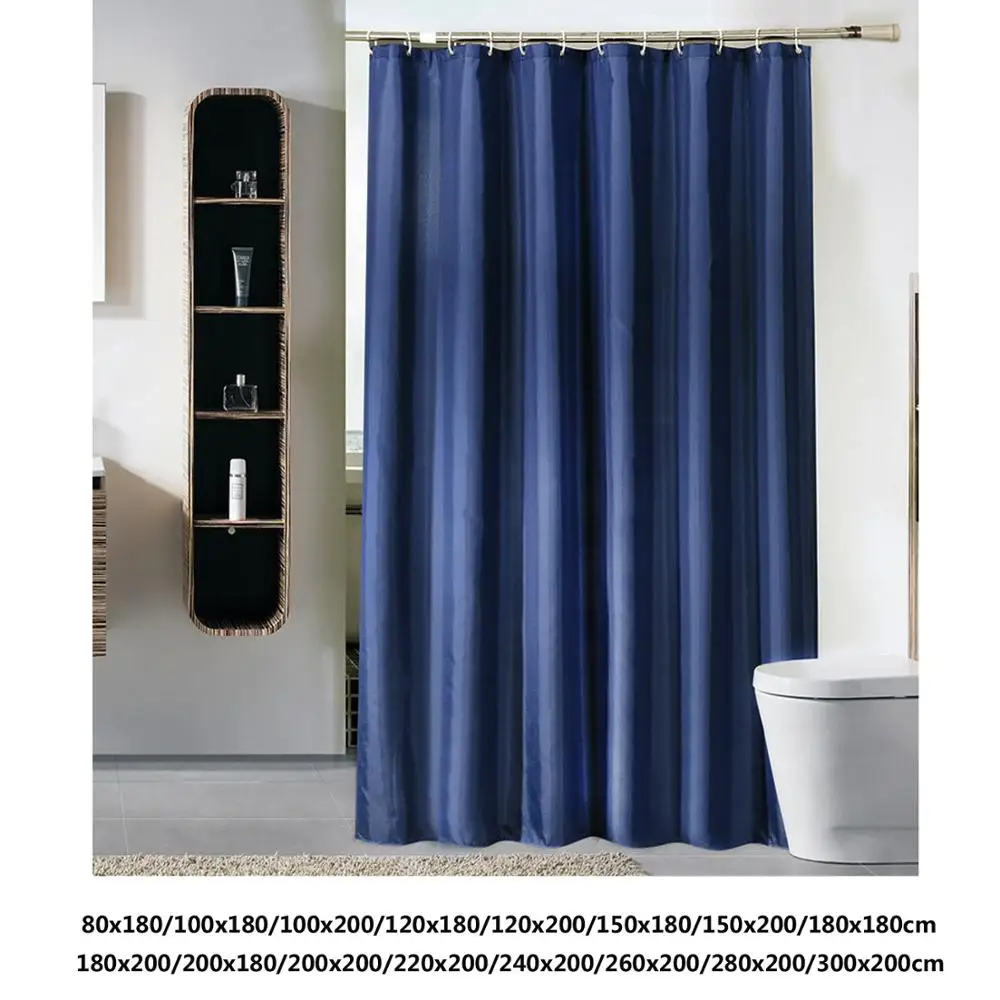 

Waterproof bathroom curtain navy color shower curtain with hooks multi sizes