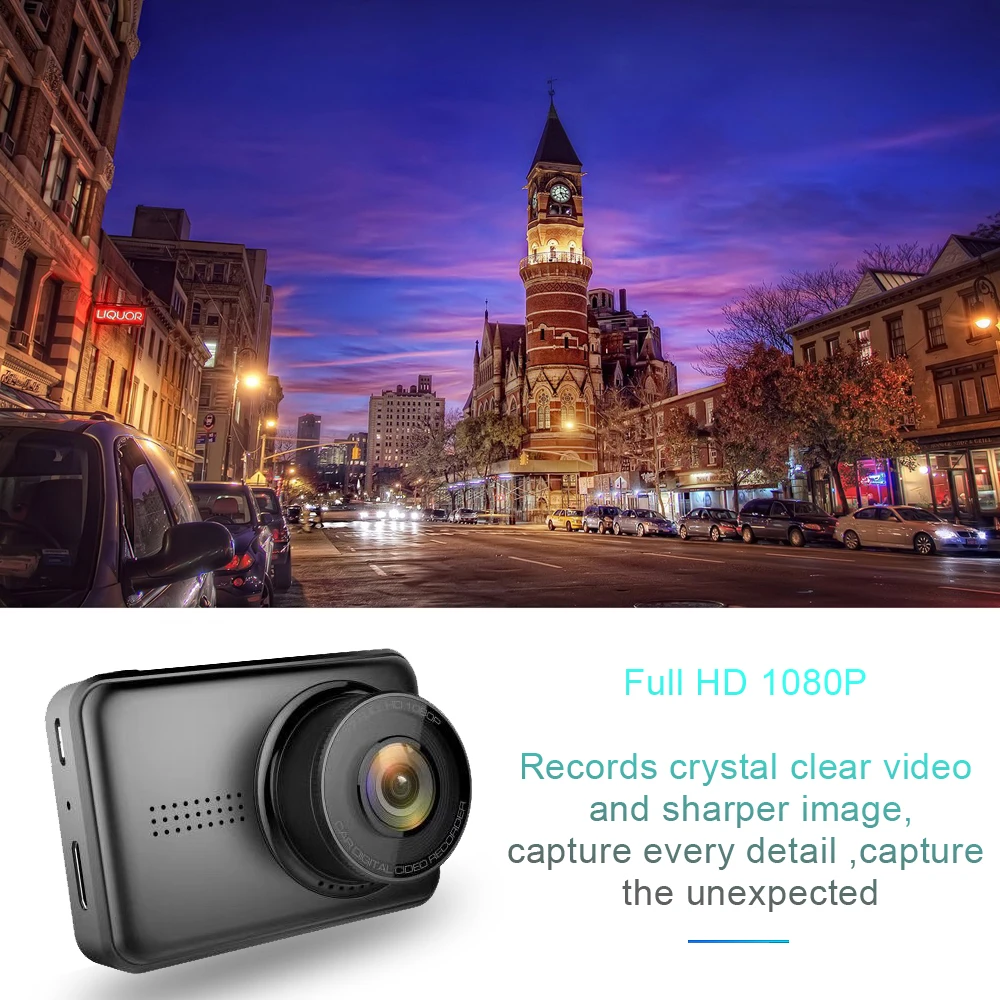 Addkey Mini Видеорегистраторы для автомобилей тире Камера 2.45 дюймов Full HD 1080 P Новатэк