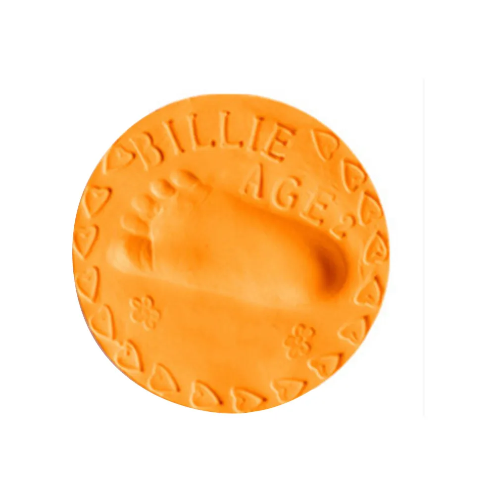 1 упаковка 20 г резиновый грязевой детский осушитель воздуха мягкая глина отпечаток пальца 20 г DIY для рук и ног принт в виде грязи - Цвет: Оранжевый