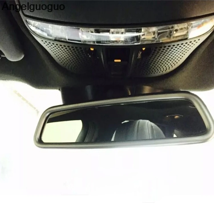 Angelguoguo Car styling For Mercedes Benz C class W205 2015-2017 / GLC X253 Interior Rearview Mirror Decorative Frame Cover Trim