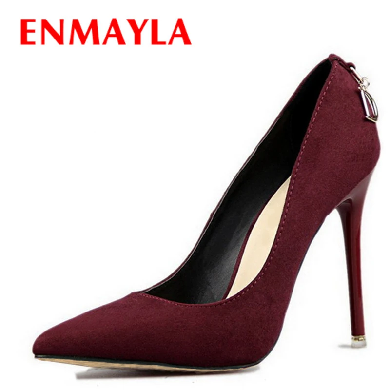 ENMAYLA Stiletto Heels Shoes Woman Plus Size 46 2017 Fashion High Heels Women Pumps Classic White Red Beige Sexy Wedding Shoes ENMAYLA Stiletto Heels Shoes Woman Plus Size 46 2017 Fashion High Heels Women Pumps Classic White Red Beige Sexy Wedding Shoes