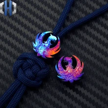 Зонт-кинжал, веревка, бусины, кулон, EDC, титановый сплав, подвеска, титановый сплав, TC4, жареные синие подвески, Осенний кулон, веревка