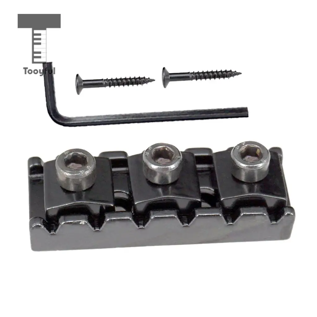 Tooyful Electric Guitar String Locking Nut with Allen Wrench Screws for Tremolo Bridge 43mm