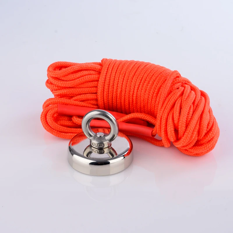 

85Kg Salvage Strong Neodymium Powerful Magnet Ceiling Round Magnetic Material Magnet Sea Fishing Magnet with 20m Rope