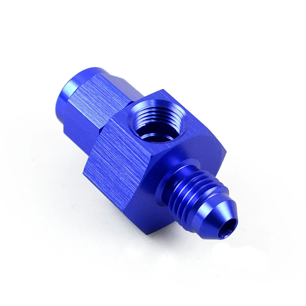Blue 6AN AN6 AN-6 Flare Male-Female 1//8 NPT Port Aluminum Finish Fitting Adapter