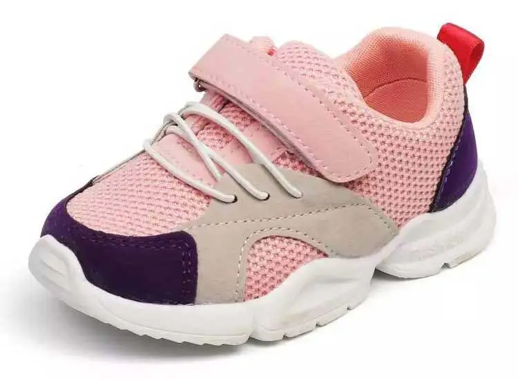 Children shoes 2019 new breathable mesh girls & boys running shoes patchwork PU children tennis sneakers kids athletic shoes (3)