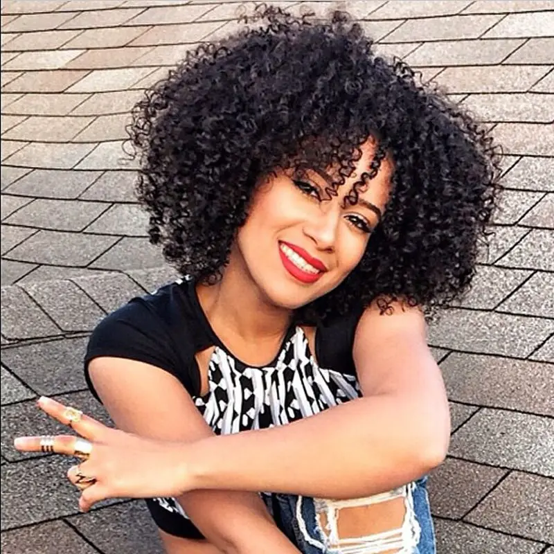 Short Wigs font b Synthetic b font Haircut Wigs Natural Looking Wigs for Woman Machine Afro