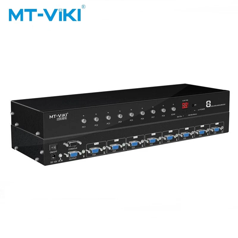 

MT-VIKI 8 in 1 out VGA automatic switcher automatic identification RS232 control audio frequency infrared control IR MT-VT0801