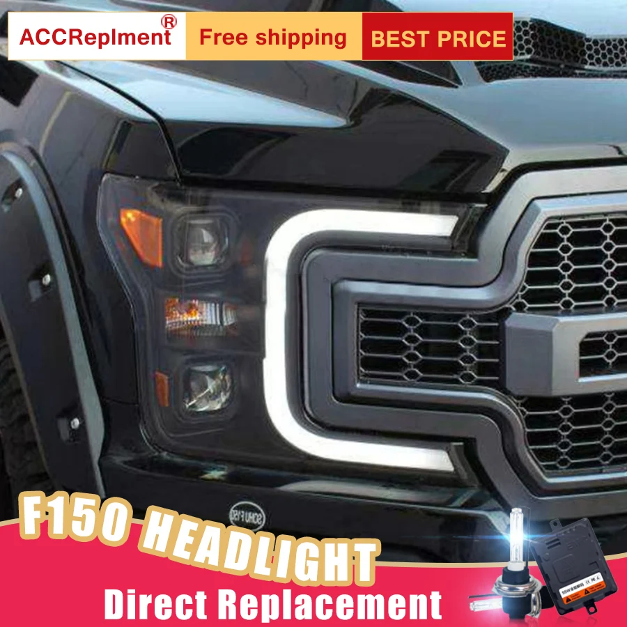 Светодиодные фары для Ford F 150 2018 2019 2 шт. светодиодный ные Автомобильные ангельские