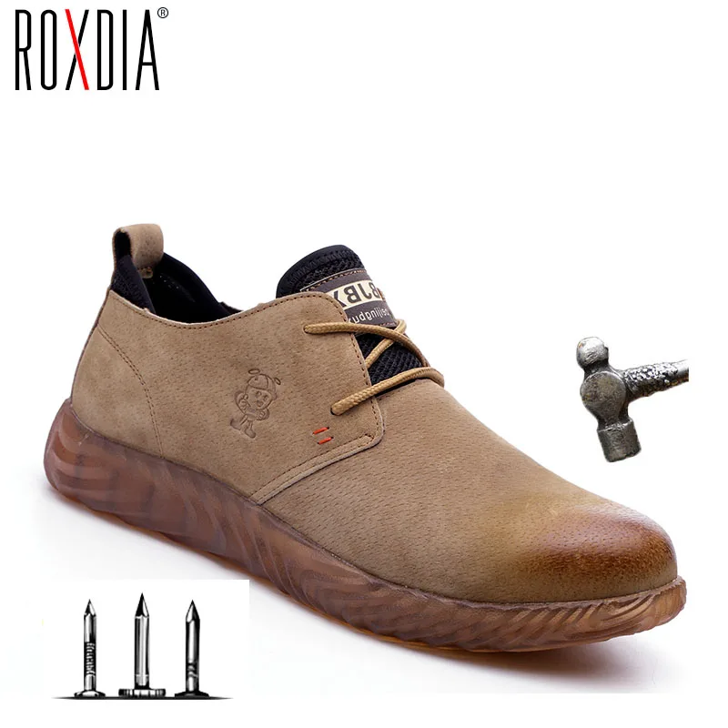 ROXDIA العلامة التجارية خنزير الجلد مقدم الحذاء الصلب الرجال النساء السلامة الأحذية زائد حجم 37-45 الربيع الخريف عارضة خفيفة الوزن أحذية عمل RXM121 ROXDIA العلامة التجارية خنزير الجلد مقدم الحذاء الصلب الرجال النساء السلامة الأحذية زائد حجم 37-45 الربيع الخريف عارضة خفيفة الوزن أحذية عمل RXM121